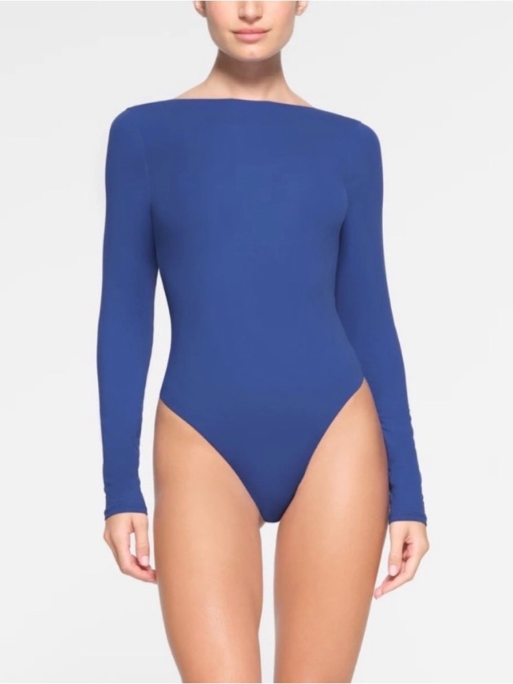 SKIMS Fits Everybody Long Sleeve Bodysuit - Sapphire Blue